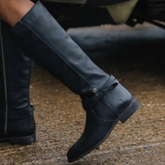 Frye Shoes - NEW Frye Melissa Belted Tall Boots Brushed Gray Riding Festival Boot